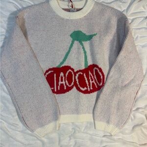 a new day Cherry Ciao Sweater - Red and Green